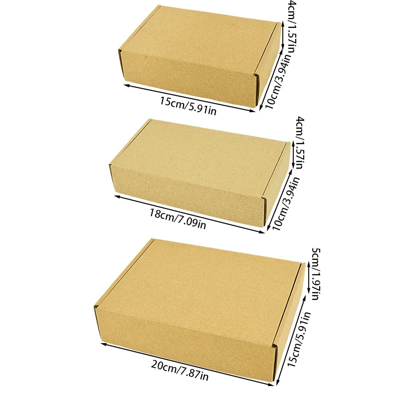 5Pcs Multi Size Brown Kraft Paper Gift Box Christmas Cookies Candy Packaging Box Wedding Gifts For Guest Handmade Soap Wrapping
