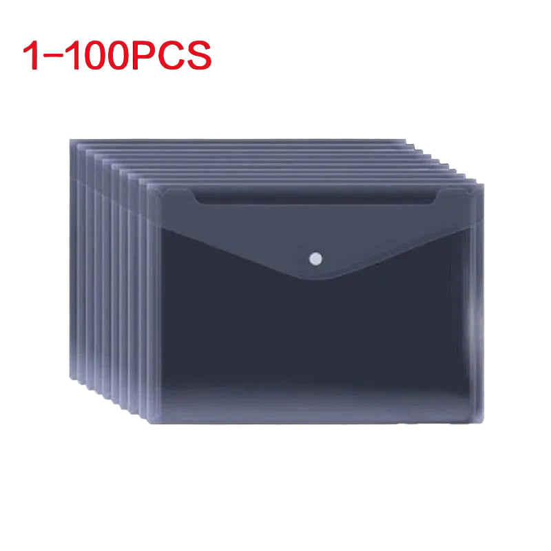 A5 Folder Bag Transparent Plastic Water Resistant File Holder File Paper Office Supplies Documents Protectors