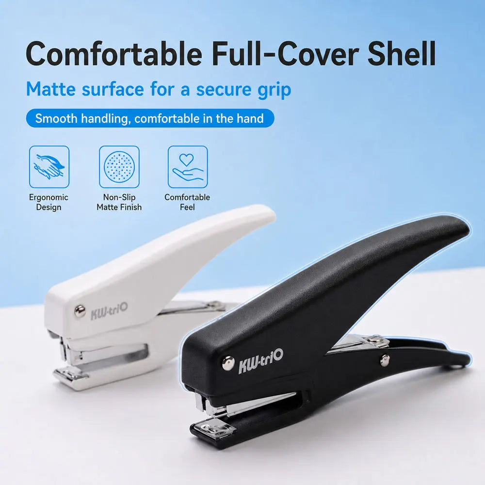 1-Pc Handheld No.10 Stapler Set with 1000 Staples, Durable Plastic Lever Design, 12-Sheet Capacity for Office, School & Home Use