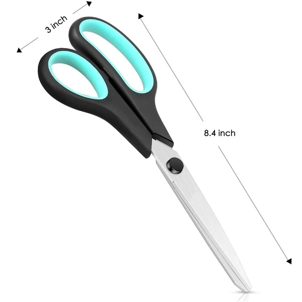 8-Inch Multi-Purpose Heavy Duty Scissors. Comfortable Grip Craft Scissors For Office Home Sewing Fabric Art Craft DIY Kitchen To