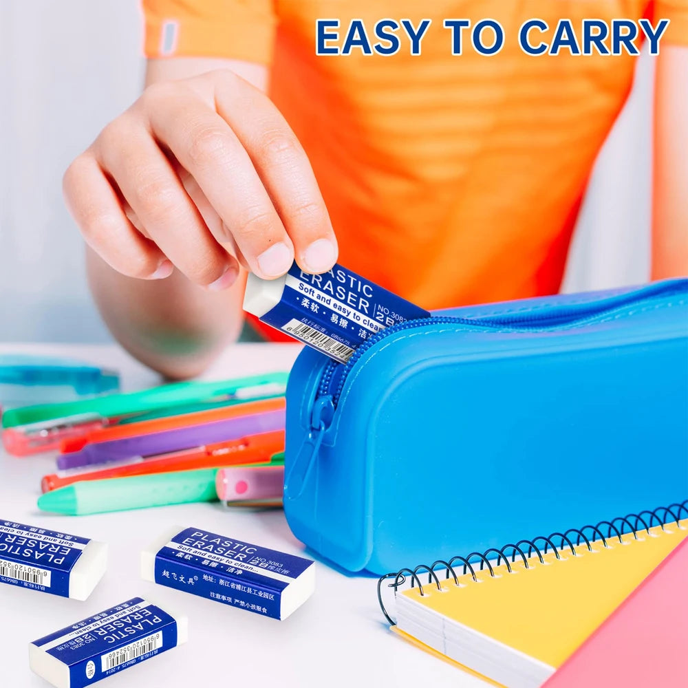 1-90Pcs 2B Pencil Erasers Soft Large PVC Rubber Eraser for School Office Kids Drawing Bulk Sketches Exam Correction Painting Art