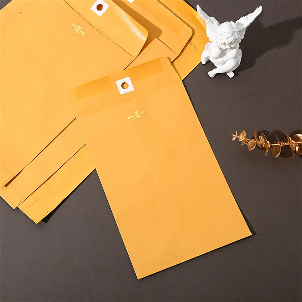 20pcs A4/A3 Golden Yellow Paper Envelope Large Clasp Envelope for Office Document Packaging