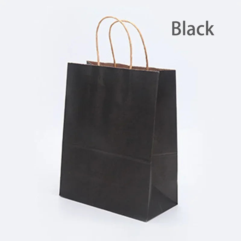 10/25/50 pcs kraft paper bags, portable gift paper bag with handles clothes food coffe Takeout packaging bag customized logo