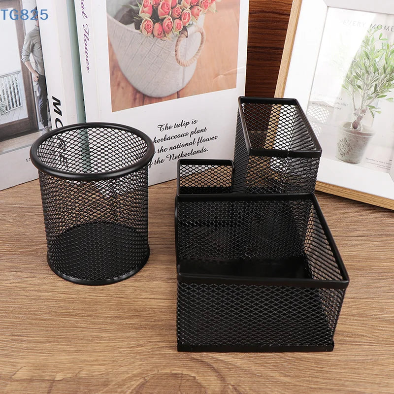 【SA】Desk Stationery Organizer Creative Metal Pen Holder Pencil File Storage Rack Storage Box Office Accessories Desktop Ornament