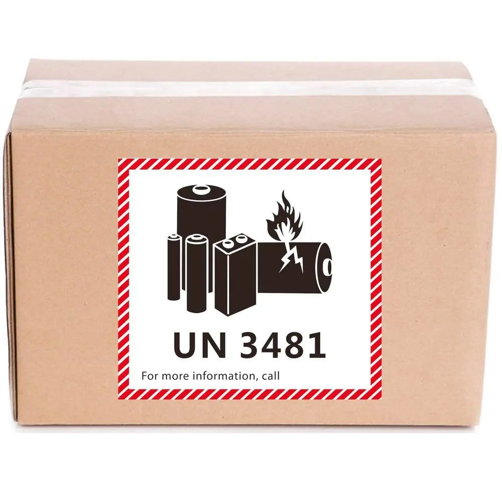 100Pcs Battery Fire Labels UN3481 Transport Lithium Battery Label with Adhesive 4.7 "x 4.3" Transport Warning Label Multipurpose