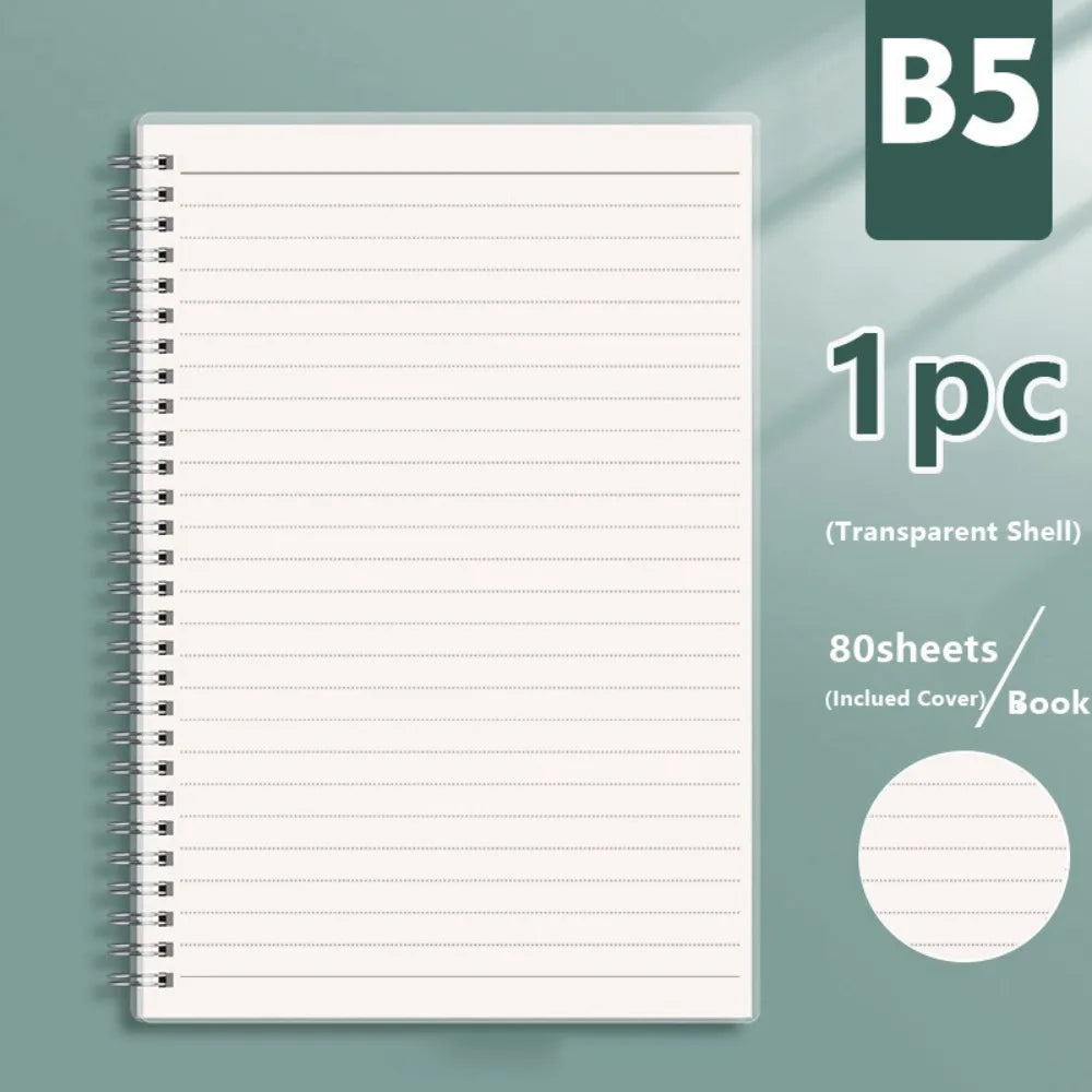 Thickened A4/A5/A6/B5 Coil Notebook Grids/Blank/Horizontal Line Flip Over Design Sketchbook Memo Pad School Office Supplies