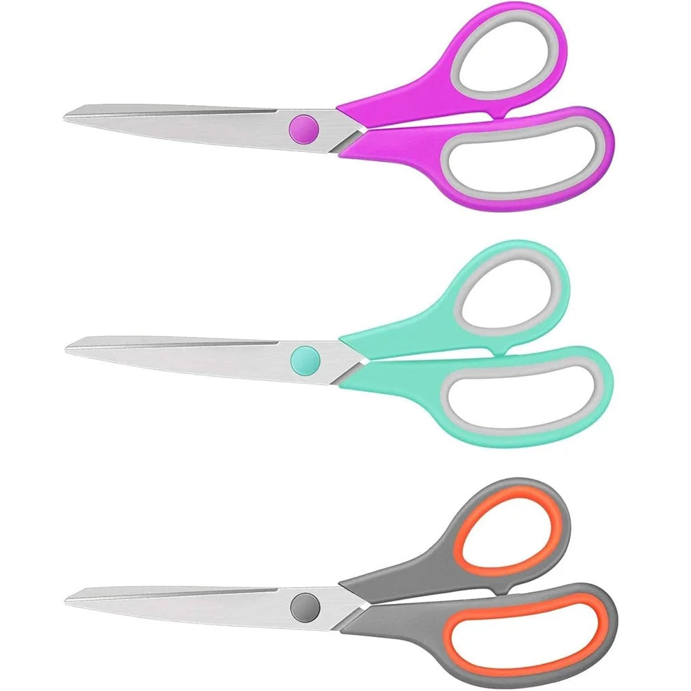 8-Inch Multi-Purpose Heavy Duty Scissors. Comfortable Grip Craft Scissors For Office Home Sewing Fabric Art Craft DIY Kitchen To