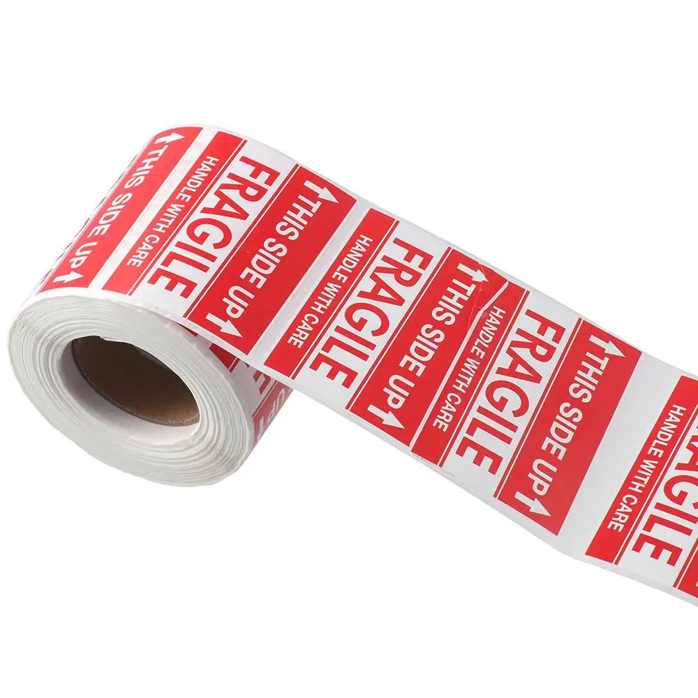 500 Pcs Warning Shipping Labels 2" X 3" Handle with Care Warning Stickers This Side Up Arrow Self- Adhesive Keep Away