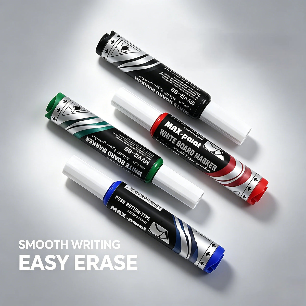 16/4pcs Push-Button Whiteboard Markers - Vibrant Quick-Dry Low-Odor Chisel Tip Pens for Office