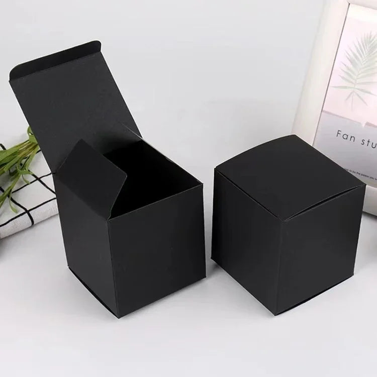 20/50pcs Multi Size Square Kraft Gift Box Black White Brown Fold Packaging Gift Box Proposal Box For Bridal Birthday Party