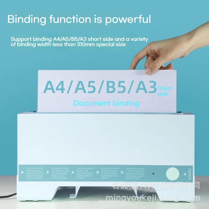 A4 Hot Melt Binding Machine Home Automatic Gluing Small Binding Machine 4mm Thermal Fusion Cover For Document Finishing Office