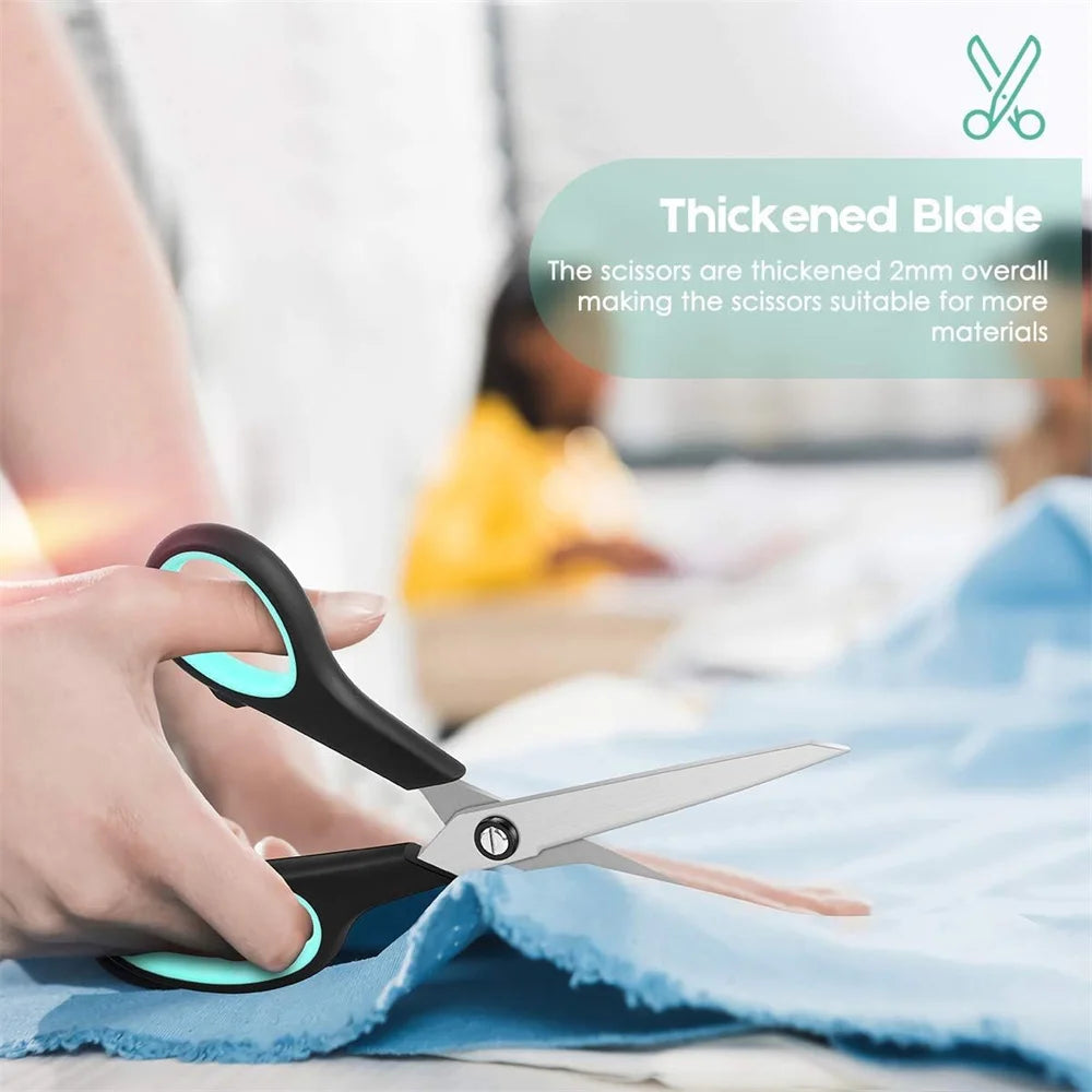 8-Inch Multi-Purpose Heavy Duty Scissors. Comfortable Grip Craft Scissors For Office Home Sewing Fabric Art Craft DIY Kitchen To