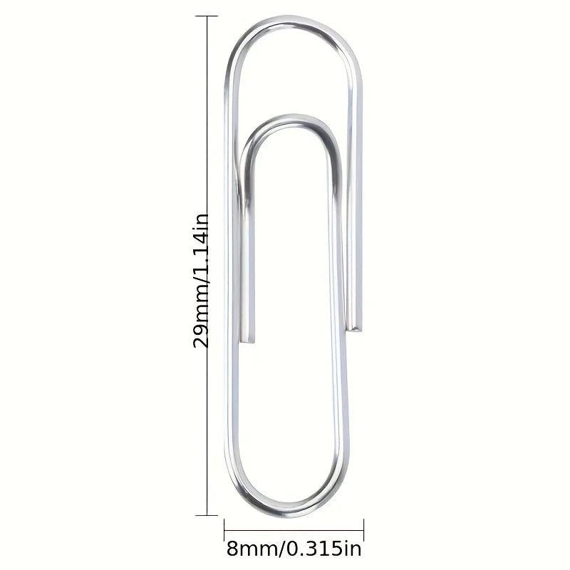 1000pcs Barrel Pack Stainless Steel Paper Clips - Heavy-Duty Thickened Anti-Rust Metal Fasteners for Office, School And Home Use