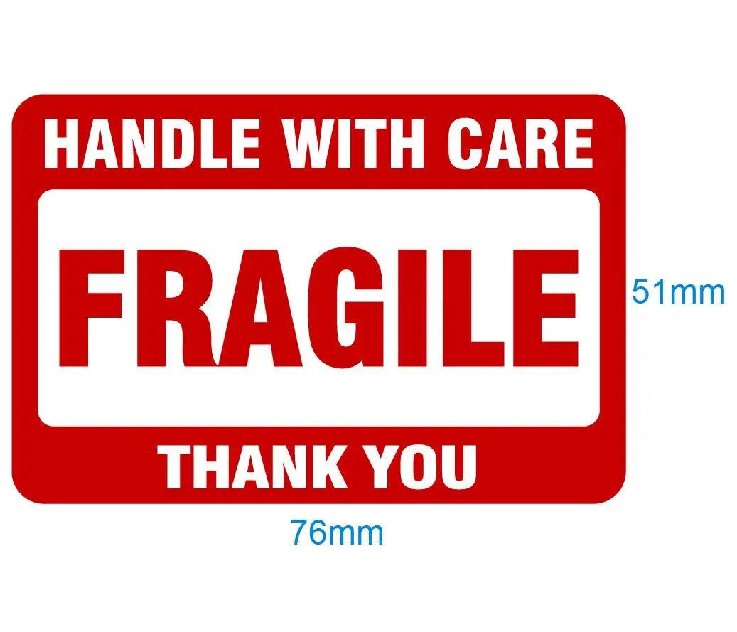 100pcs FRAGILE HANDLE WITH CARE Paper Shipping Label Sticker Package Safety Protection Reminder Delivery Transfer Damage Warning